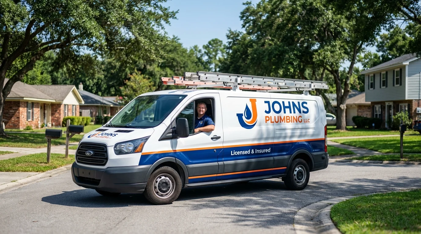Johns Plumbing LLC service van in Grant Park, IL