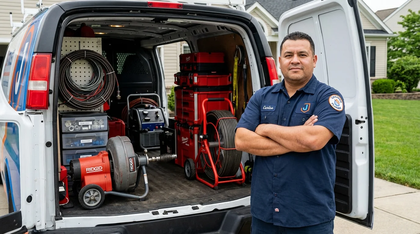 Professional drain cleaning equipment and Johns Plumbing LLC plumber in Grant Park