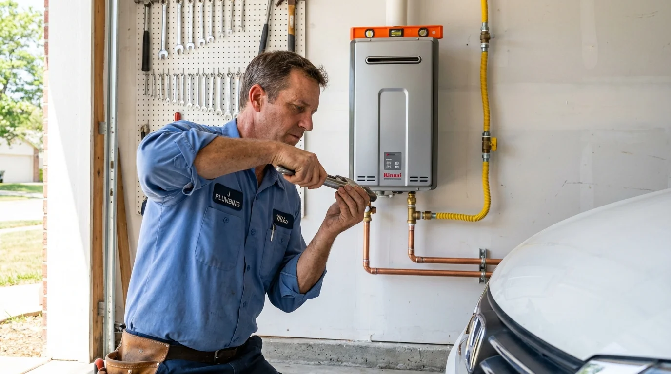 Tankless water heater installation by a Johns Plumbing LLC plumber in Grant Park